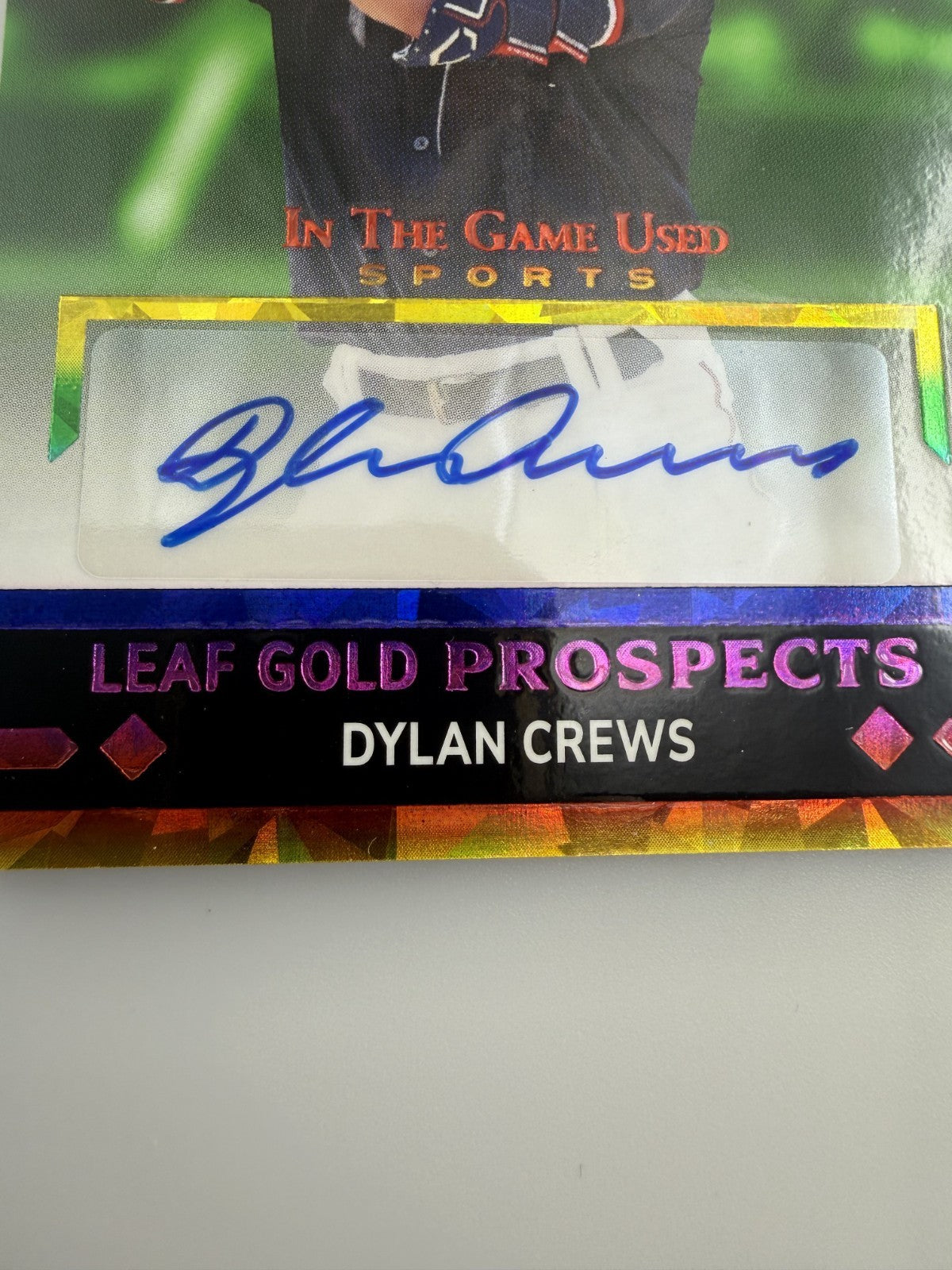 Dylan Crews 2024 Leaf Gold Prospects In The Game Used Sports Auto 8/25Washington