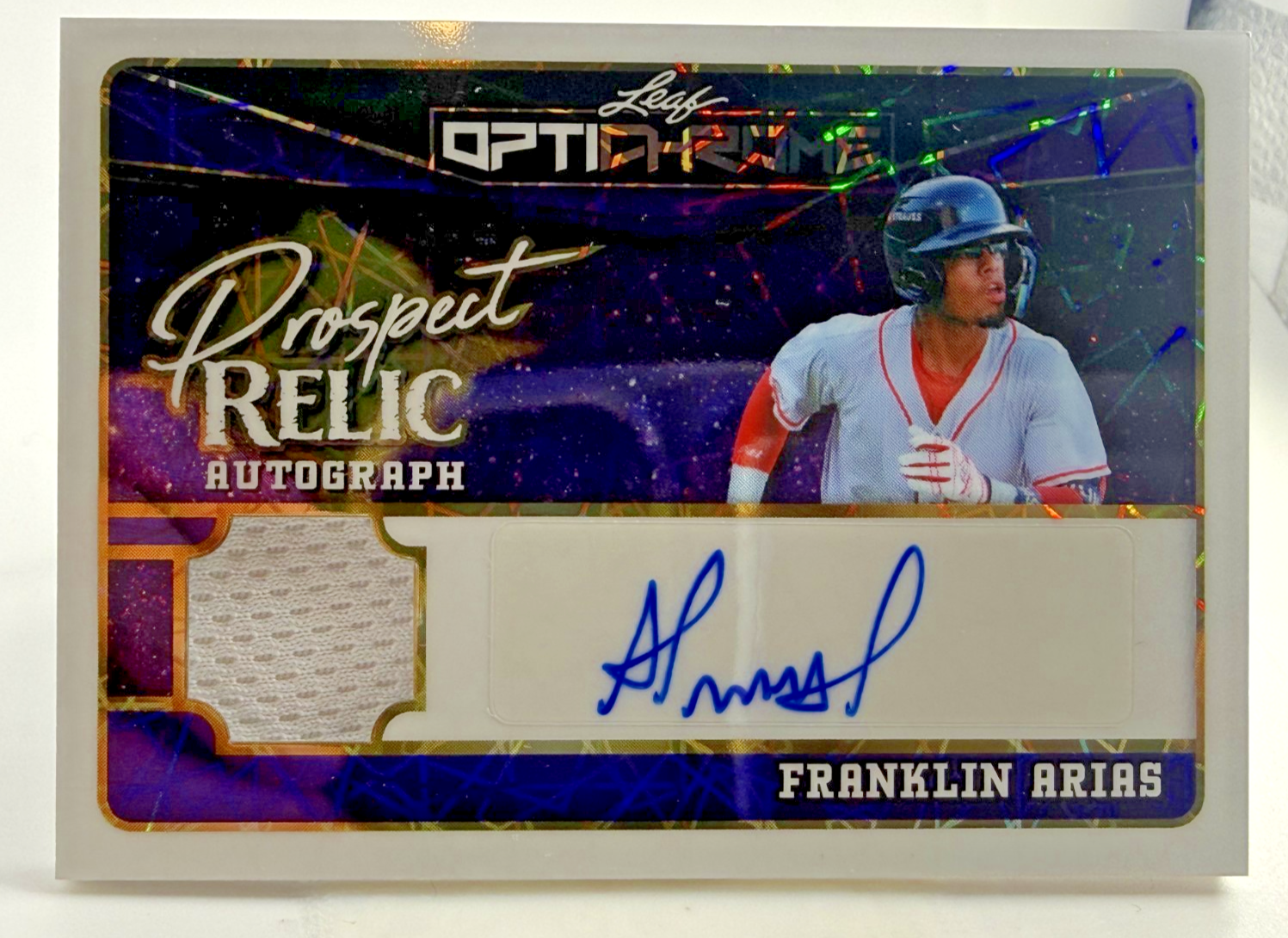 2025 Leaf Optichrome Auto/Jersey Franklin Arias Prospect Relic #PR-FA1  Auto 2/5